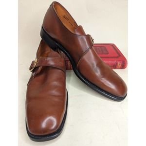 Vintage Mens Ambassador Sparta Monk Strap Dress Shoes Brown Leather England 12C